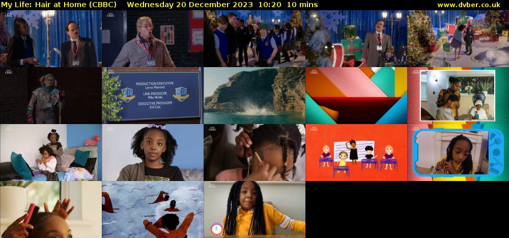 My Life: Hair at Home (CBBC) Wednesday 20 December 2023 10:20 - 10:30