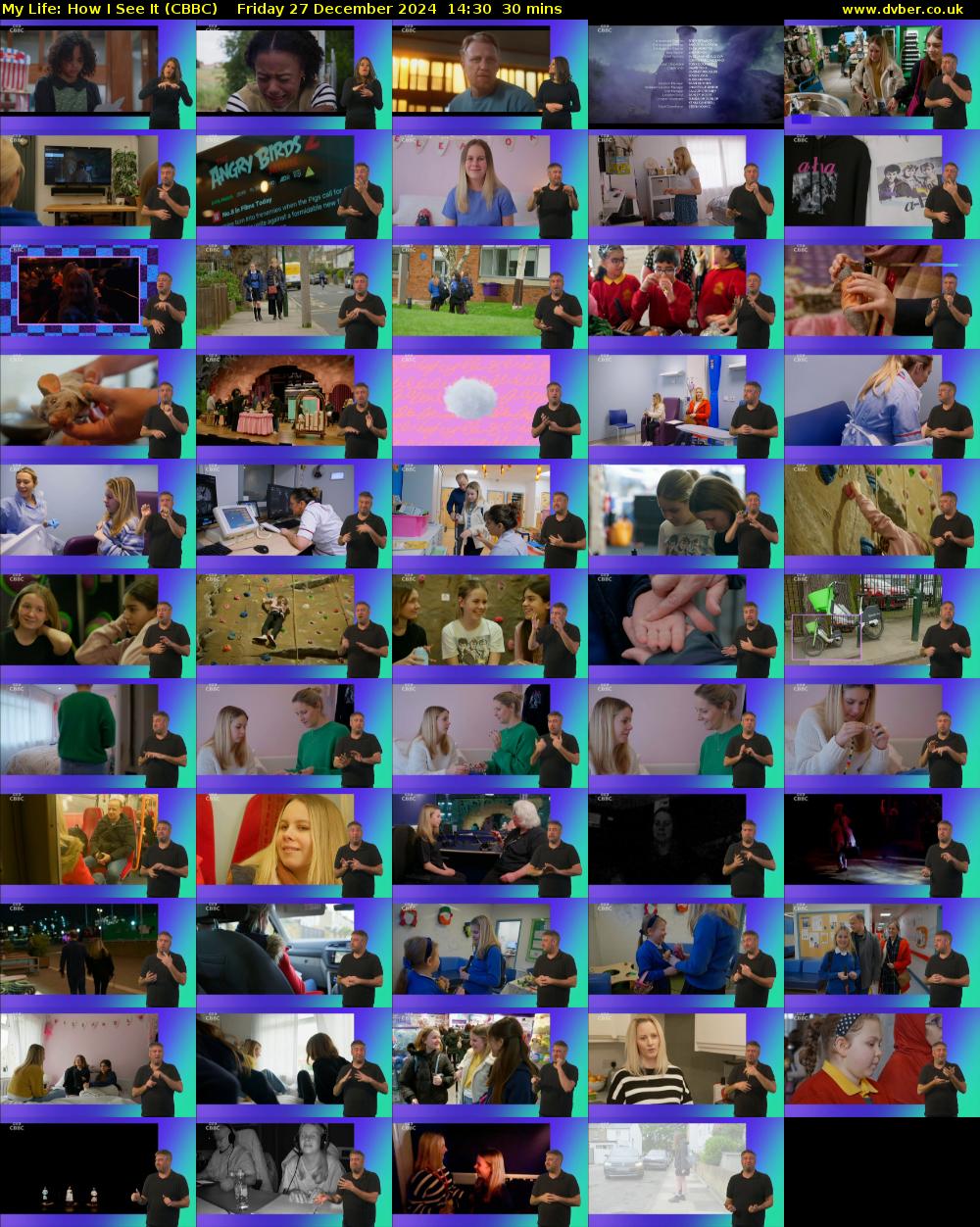 My Life: How I See It (CBBC) Friday 27 December 2024 14:30 - 15:00