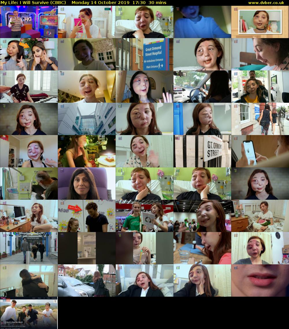My Life: I Will Survive (CBBC) Monday 14 October 2019 17:30 - 18:00