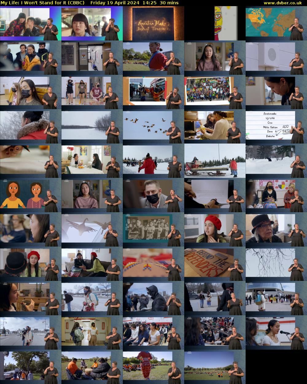 My Life: I Won't Stand for It (CBBC) Friday 19 April 2024 14:25 - 14:55