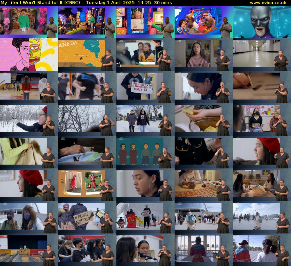 My Life: I Won't Stand for It (CBBC) Tuesday 1 April 2025 14:25 - 14:55