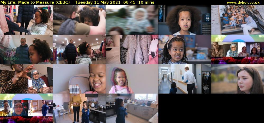 My Life: Made to Measure (CBBC) Tuesday 11 May 2021 09:45 - 09:55