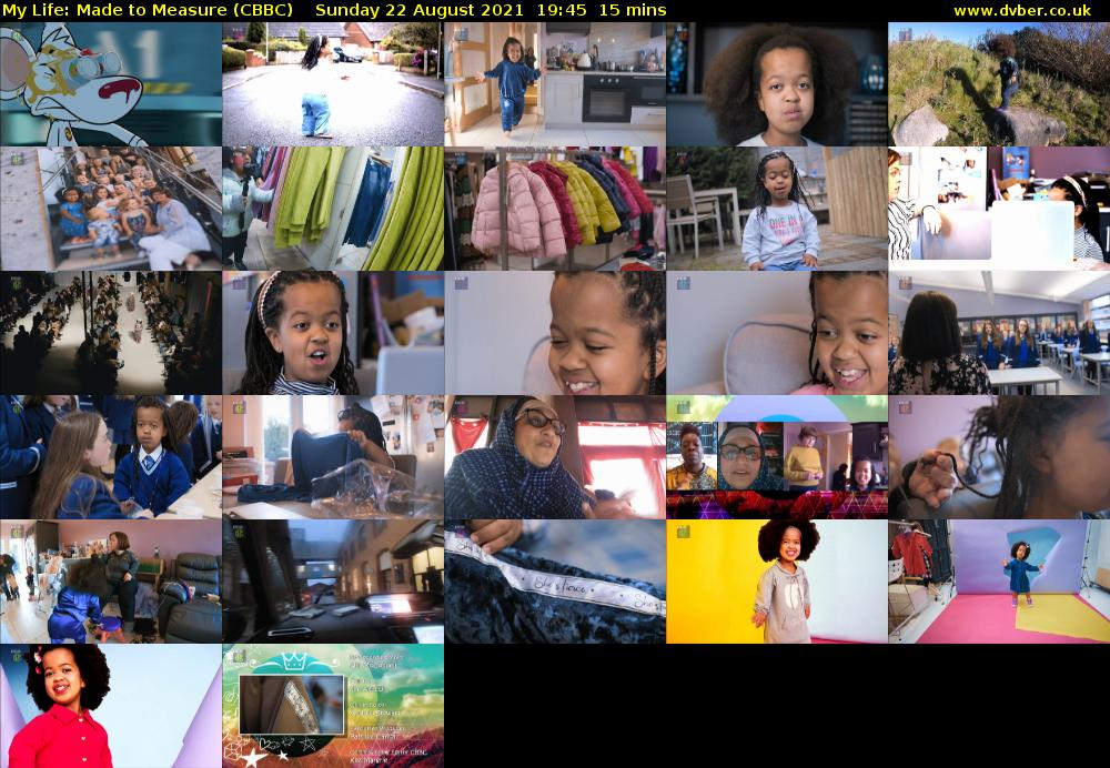 My Life: Made to Measure (CBBC) Sunday 22 August 2021 19:45 - 20:00