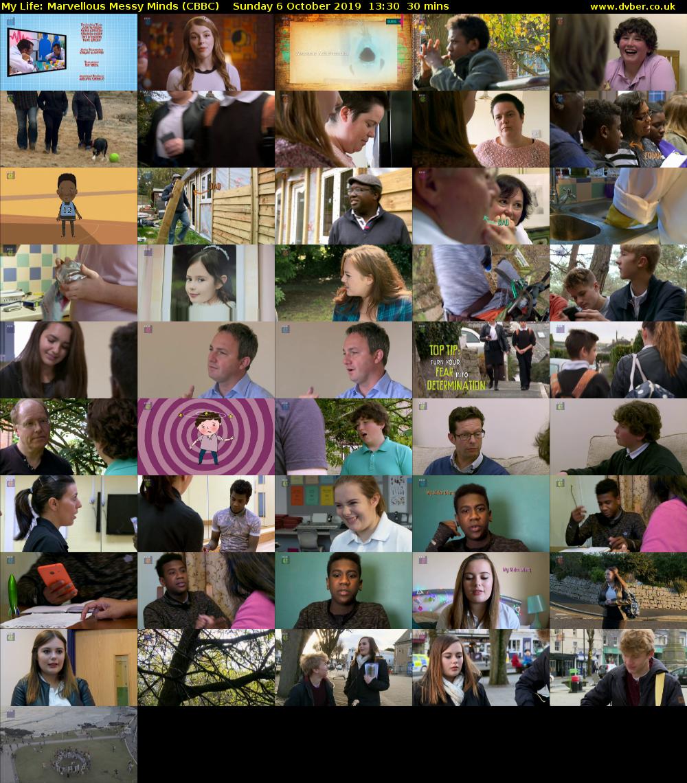My Life: Marvellous Messy Minds (CBBC) Sunday 6 October 2019 13:30 - 14:00