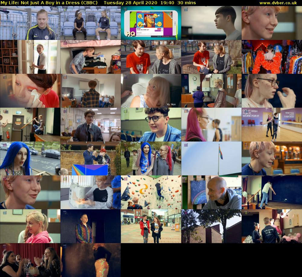My Life: Not Just a Boy in a Dress (CBBC) Tuesday 28 April 2020 19:40 - 20:10
