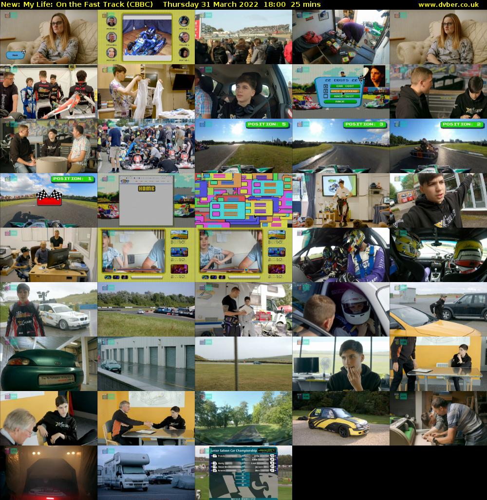 My Life: On the Fast Track (CBBC) Thursday 31 March 2022 18:00 - 18:25