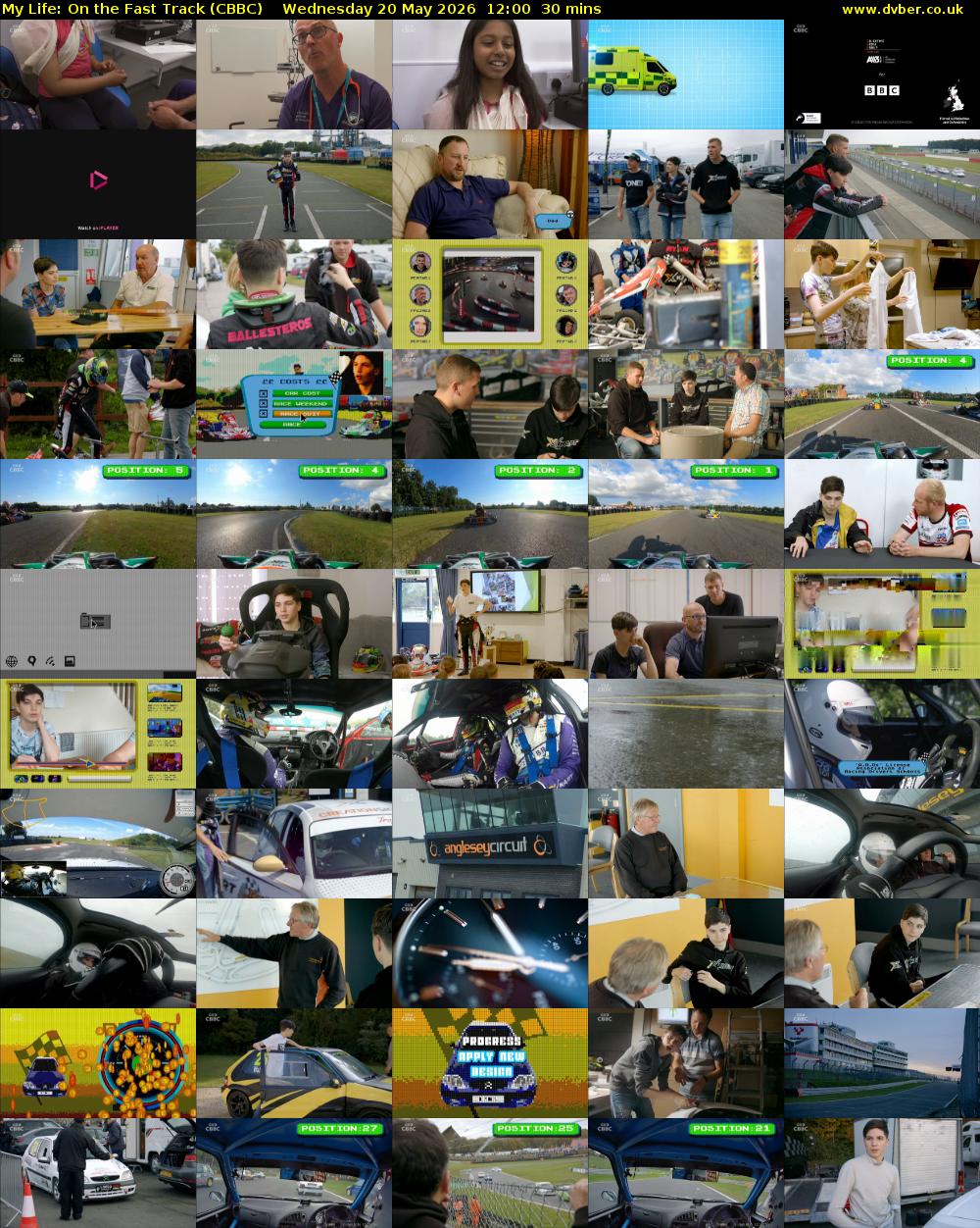 My Life: On the Fast Track (CBBC) Wednesday 20 May 2026 12:00 - 12:30
