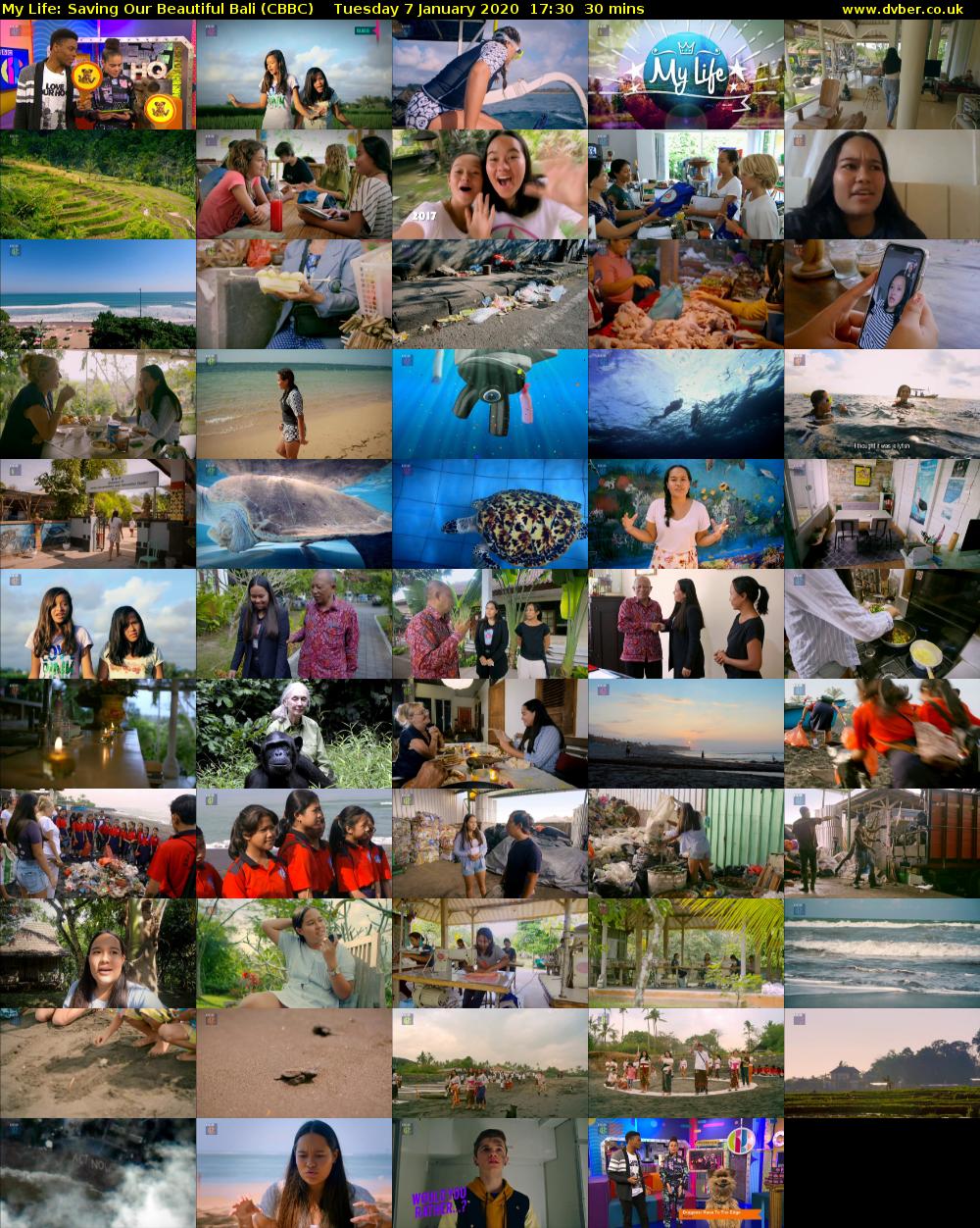My Life: Saving Our Beautiful Bali (CBBC) Tuesday 7 January 2020 17:30 - 18:00