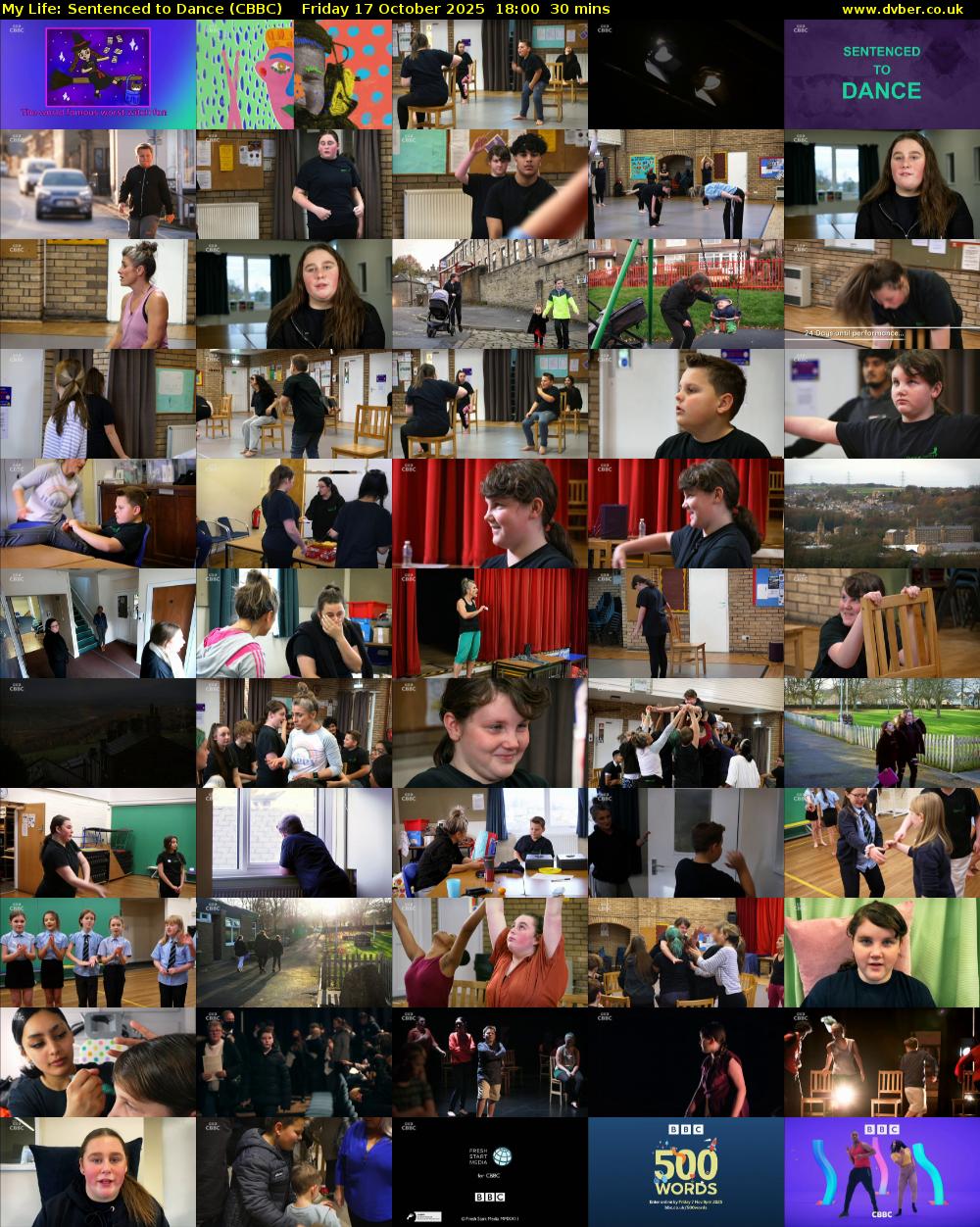 My Life: Sentenced to Dance (CBBC) Friday 17 October 2025 18:00 - 18:30