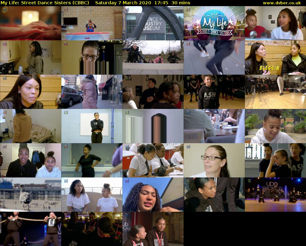 My Life: Street Dance Sisters (CBBC) Saturday 7 March 2020 17:45 - 18:15
