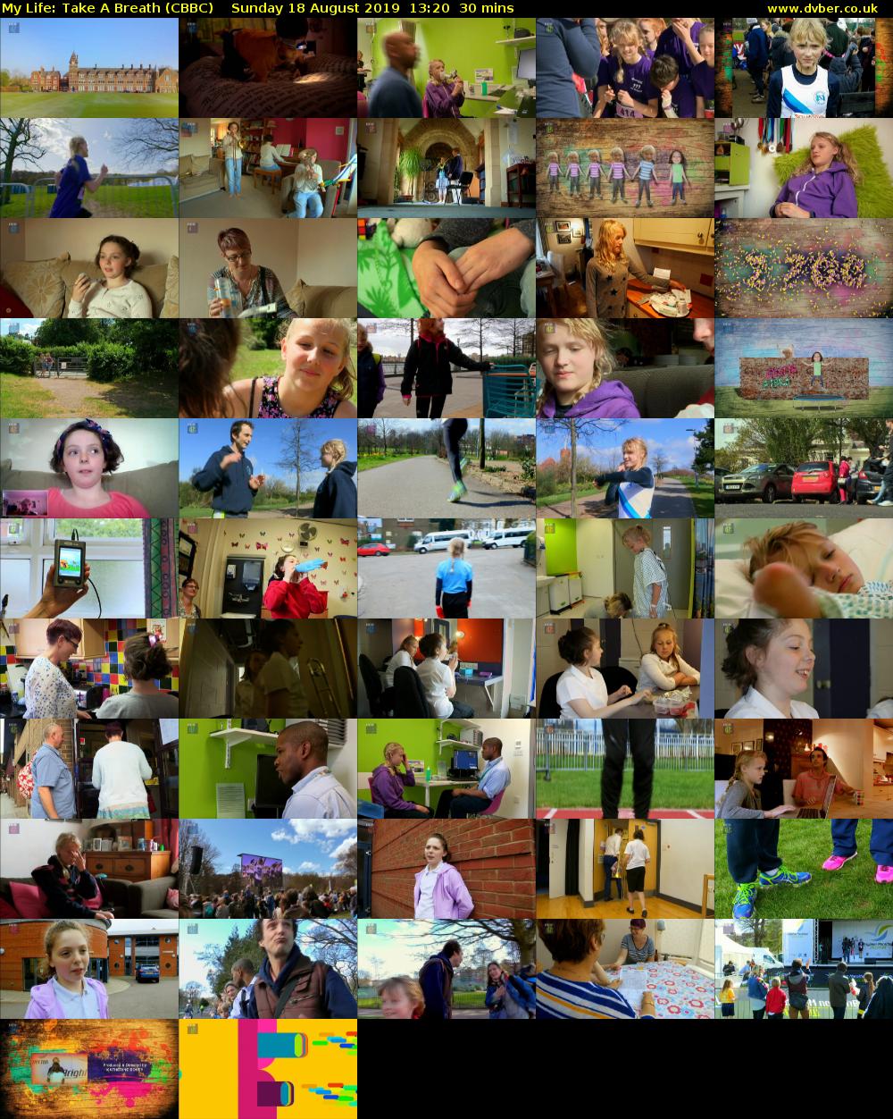 My Life: Take a Breath (CBBC) Sunday 18 August 2019 13:20 - 13:50