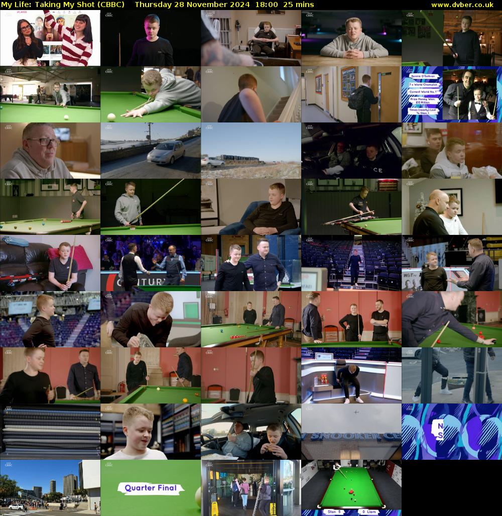 My Life: Taking My Shot (CBBC) Thursday 28 November 2024 18:00 - 18:25