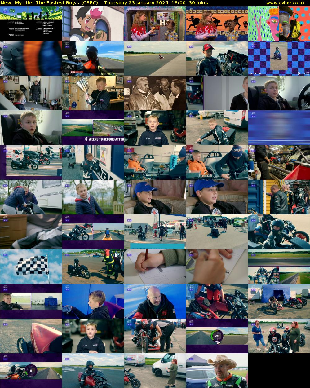 My Life: The Fastest Boy... (CBBC) Thursday 23 January 2025 18:00 - 18:30