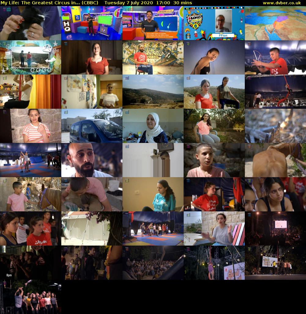 My Life: The Greatest Circus in... (CBBC) Tuesday 7 July 2020 17:00 - 17:30