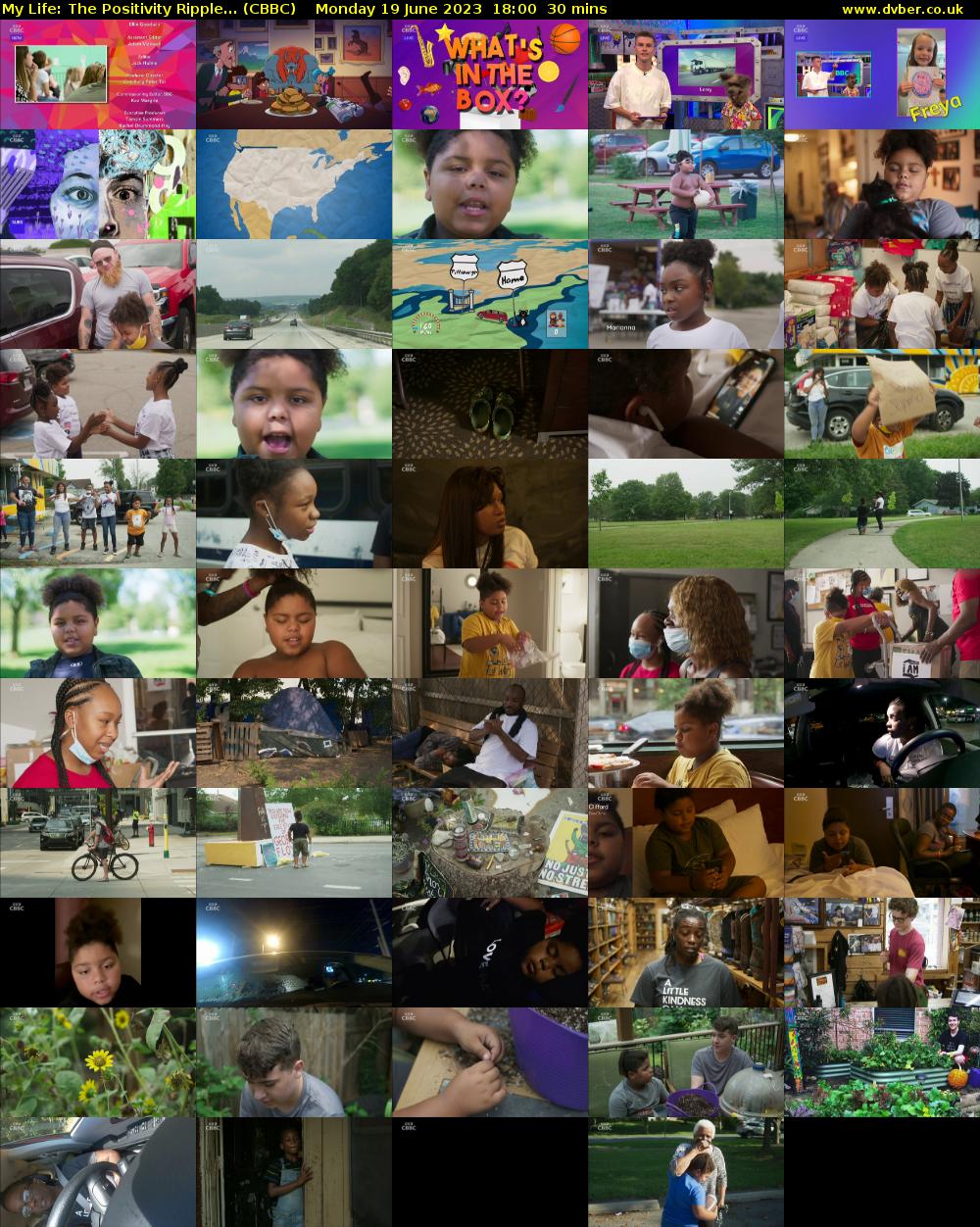 My Life: The Positivity Ripple... (CBBC) Monday 19 June 2023 18:00 - 18:30