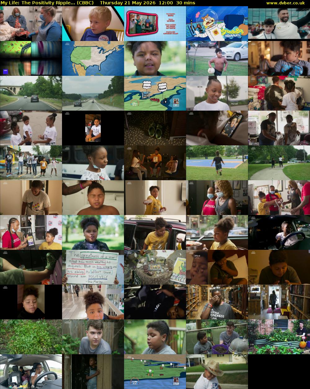 My Life: The Positivity Ripple... (CBBC) Thursday 21 May 2026 12:00 - 12:30
