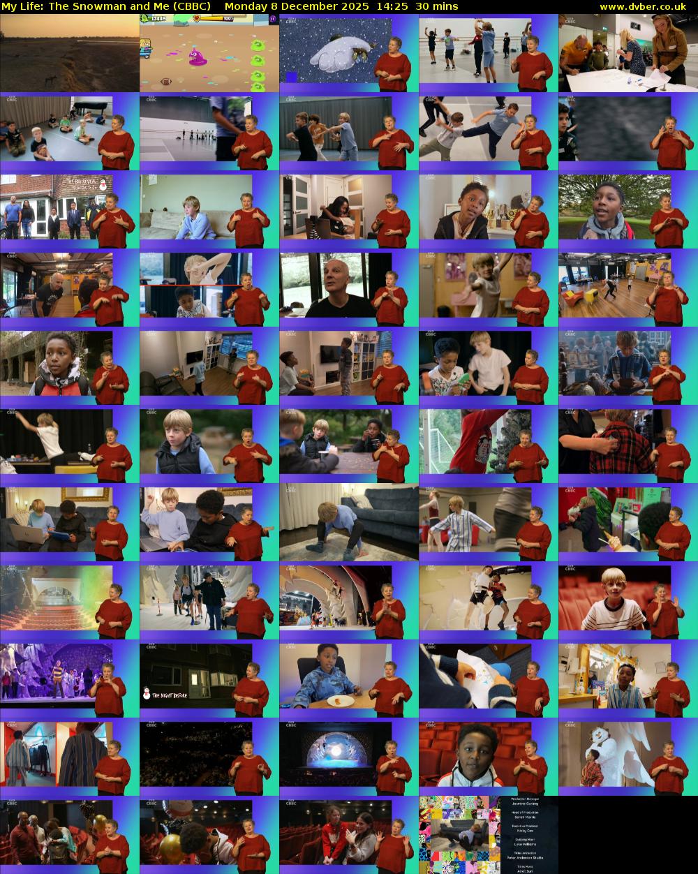 My Life: The Snowman and Me (CBBC) Monday 8 December 2025 14:25 - 14:55