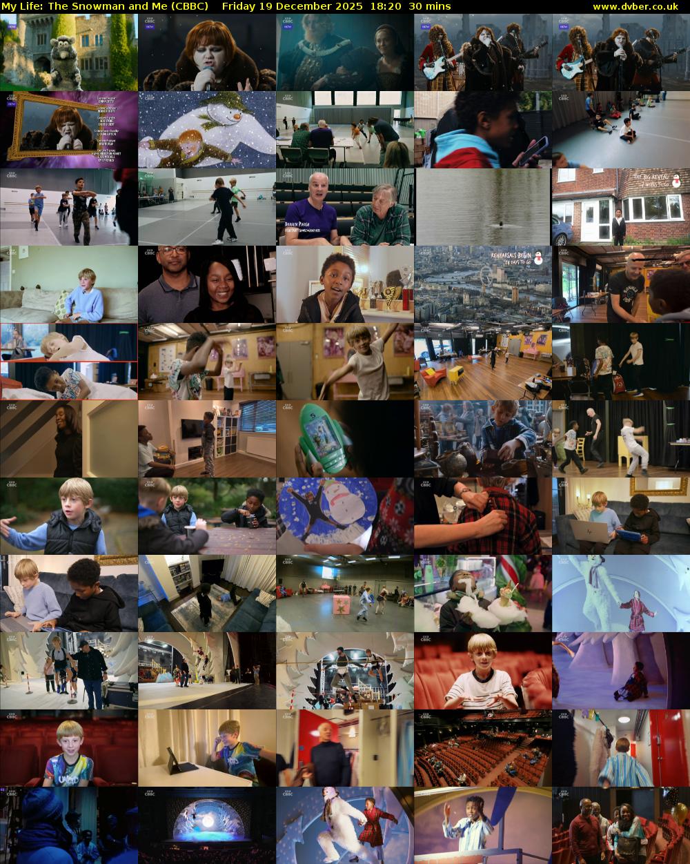 My Life: The Snowman and Me (CBBC) Friday 19 December 2025 18:20 - 18:50