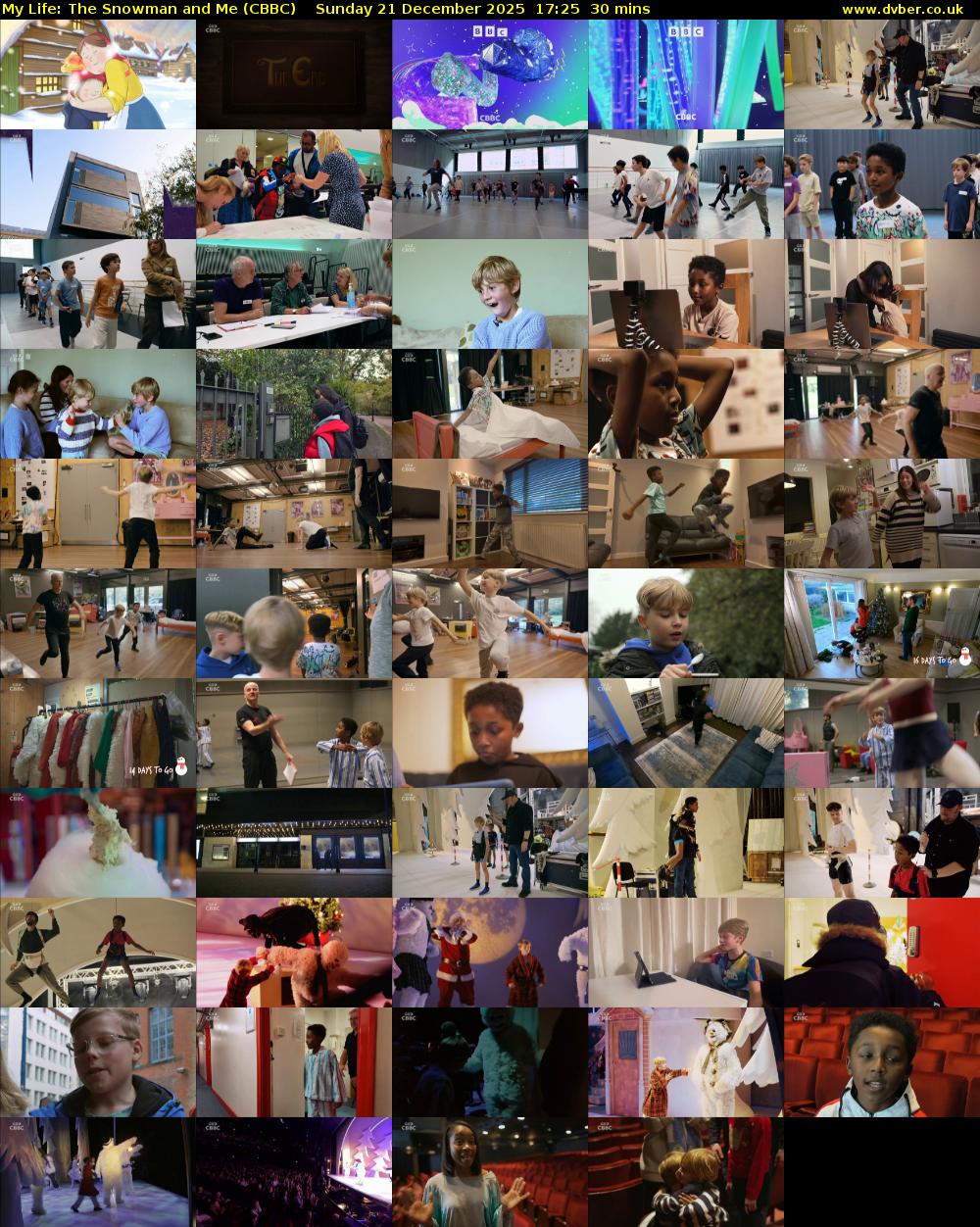 My Life: The Snowman and Me (CBBC) Sunday 21 December 2025 17:25 - 17:55