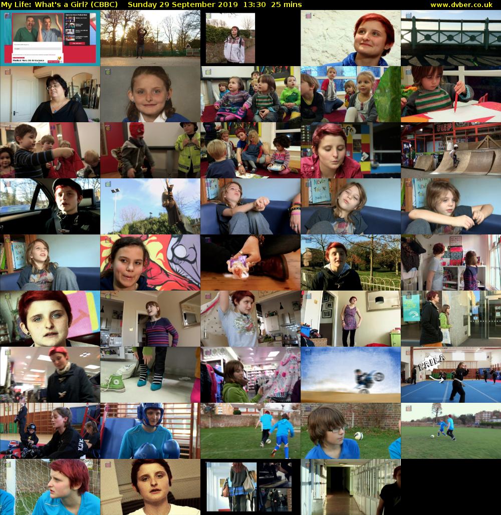 My Life: What's a Girl? (CBBC) Sunday 29 September 2019 13:30 - 13:55