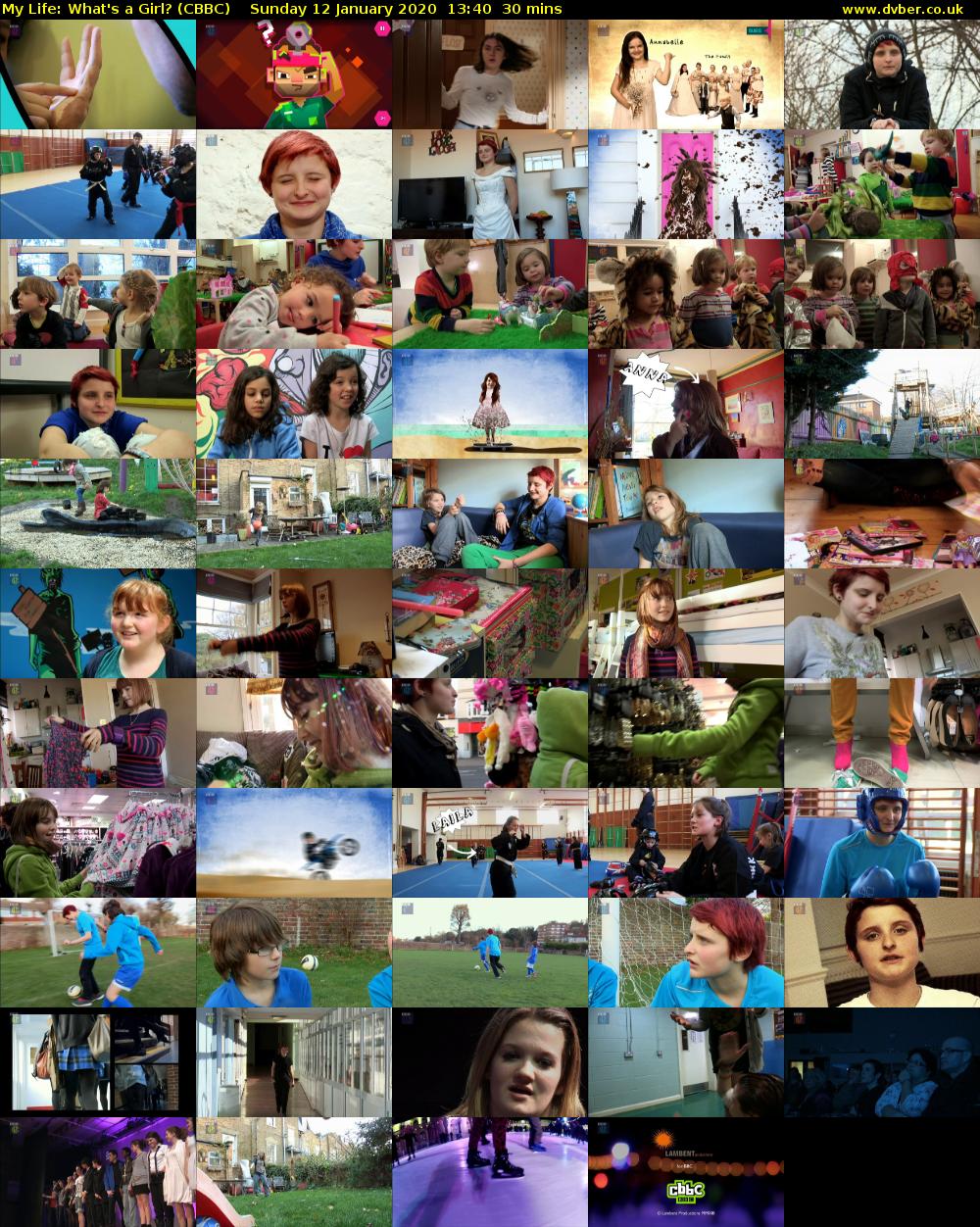 My Life: What's a Girl? (CBBC) Sunday 12 January 2020 13:40 - 14:10