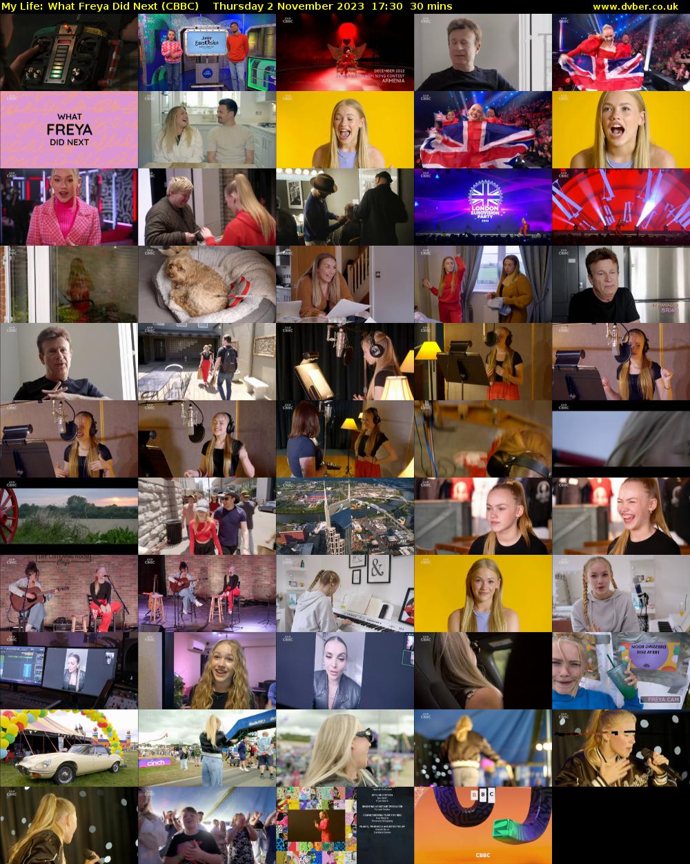 My Life: What Freya Did Next (CBBC) Thursday 2 November 2023 17:30 - 18:00