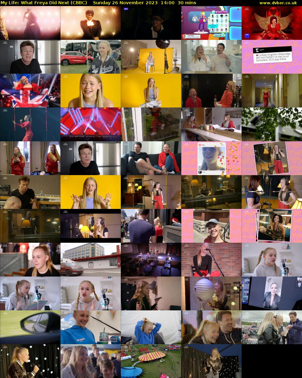My Life: What Freya Did Next (CBBC) Sunday 26 November 2023 14:00 - 14:30