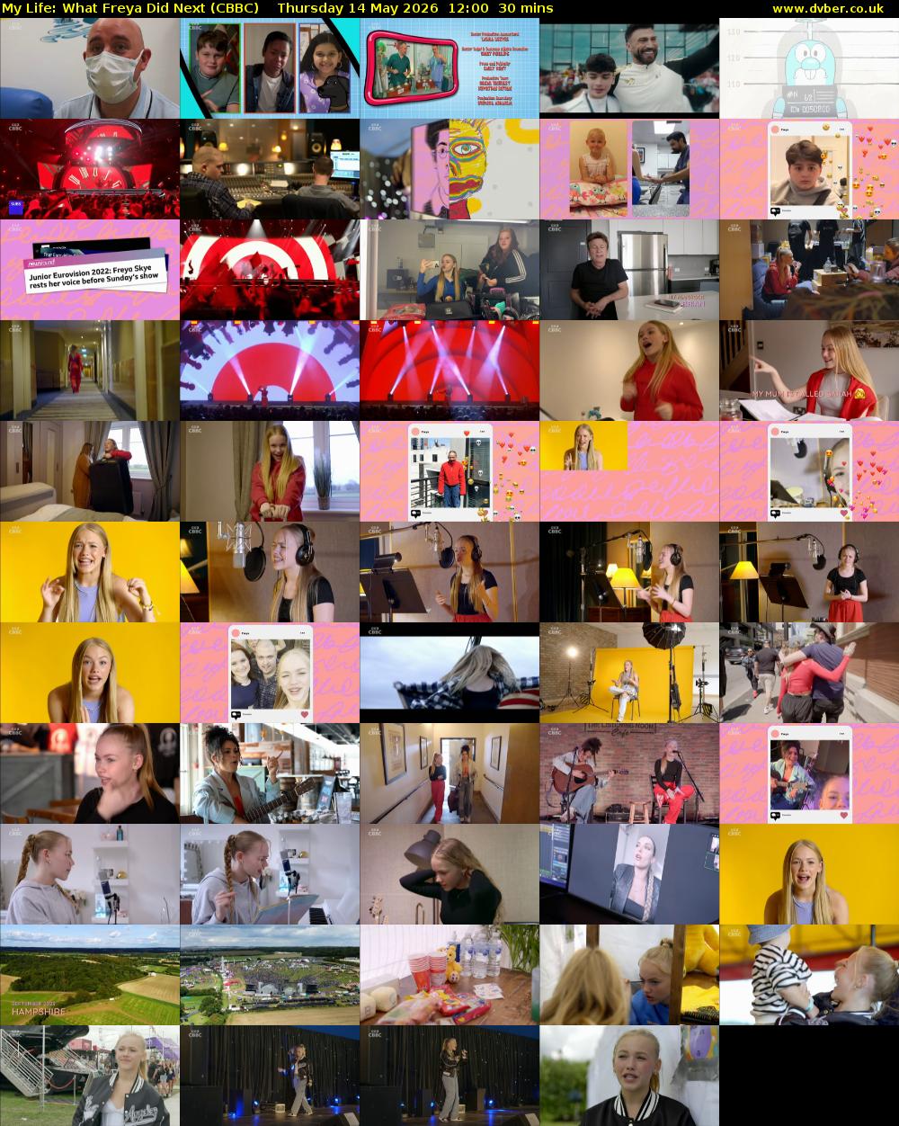My Life: What Freya Did Next (CBBC) Thursday 14 May 2026 12:00 - 12:30