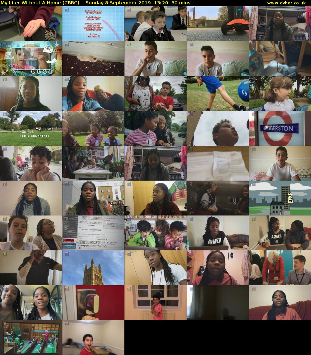 My Life: Without a Home (CBBC) Sunday 8 September 2019 13:20 - 13:50