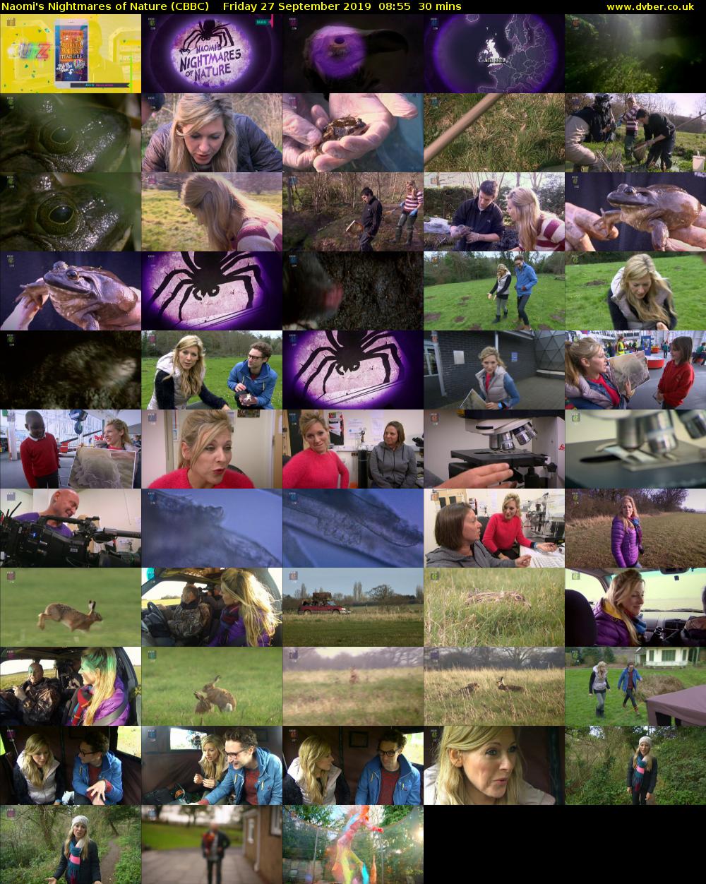 Naomi's Nightmares of Nature (CBBC) Friday 27 September 2019 08:55 - 09:25