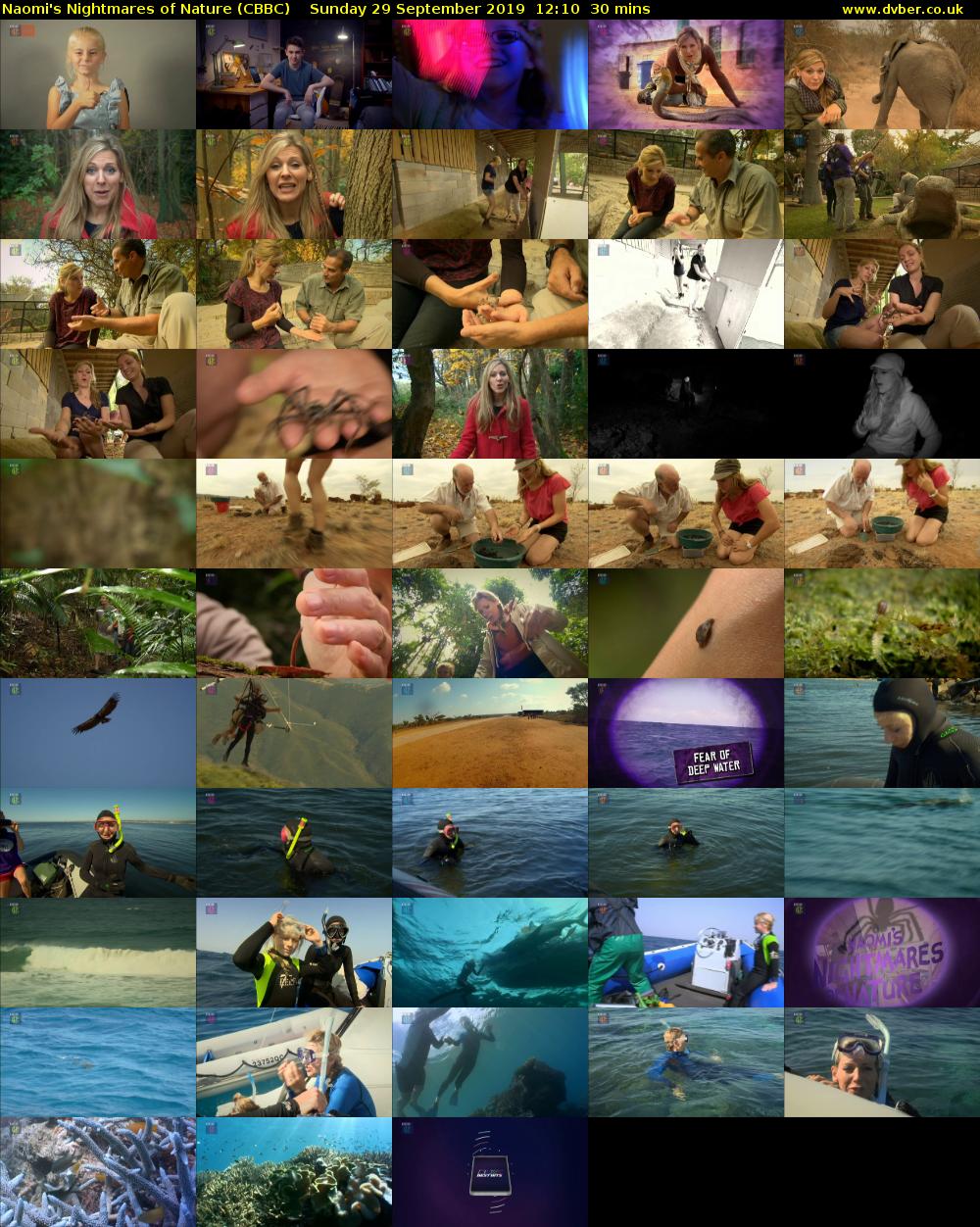 Naomi's Nightmares of Nature (CBBC) Sunday 29 September 2019 12:10 - 12:40