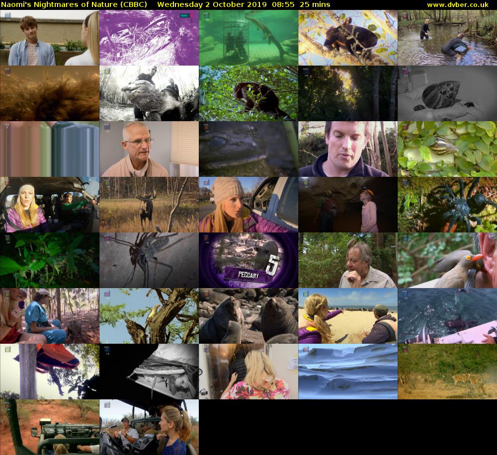 Naomi's Nightmares of Nature (CBBC) Wednesday 2 October 2019 08:55 - 09:20