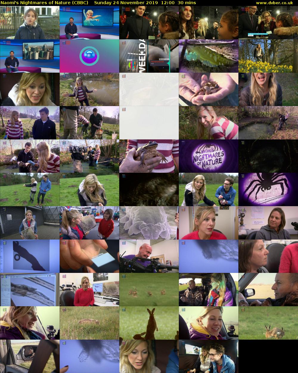 Naomi's Nightmares of Nature (CBBC) Sunday 24 November 2019 12:00 - 12:30