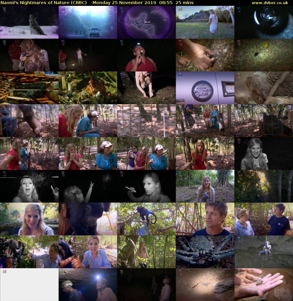 Naomi's Nightmares of Nature (CBBC) Monday 25 November 2019 08:55 - 09:20