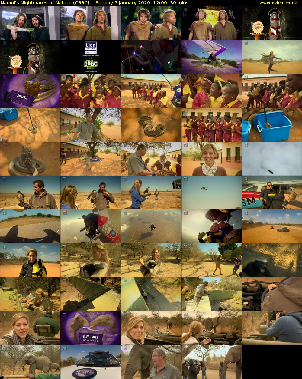 Naomi's Nightmares of Nature (CBBC) Sunday 5 January 2020 12:00 - 12:30
