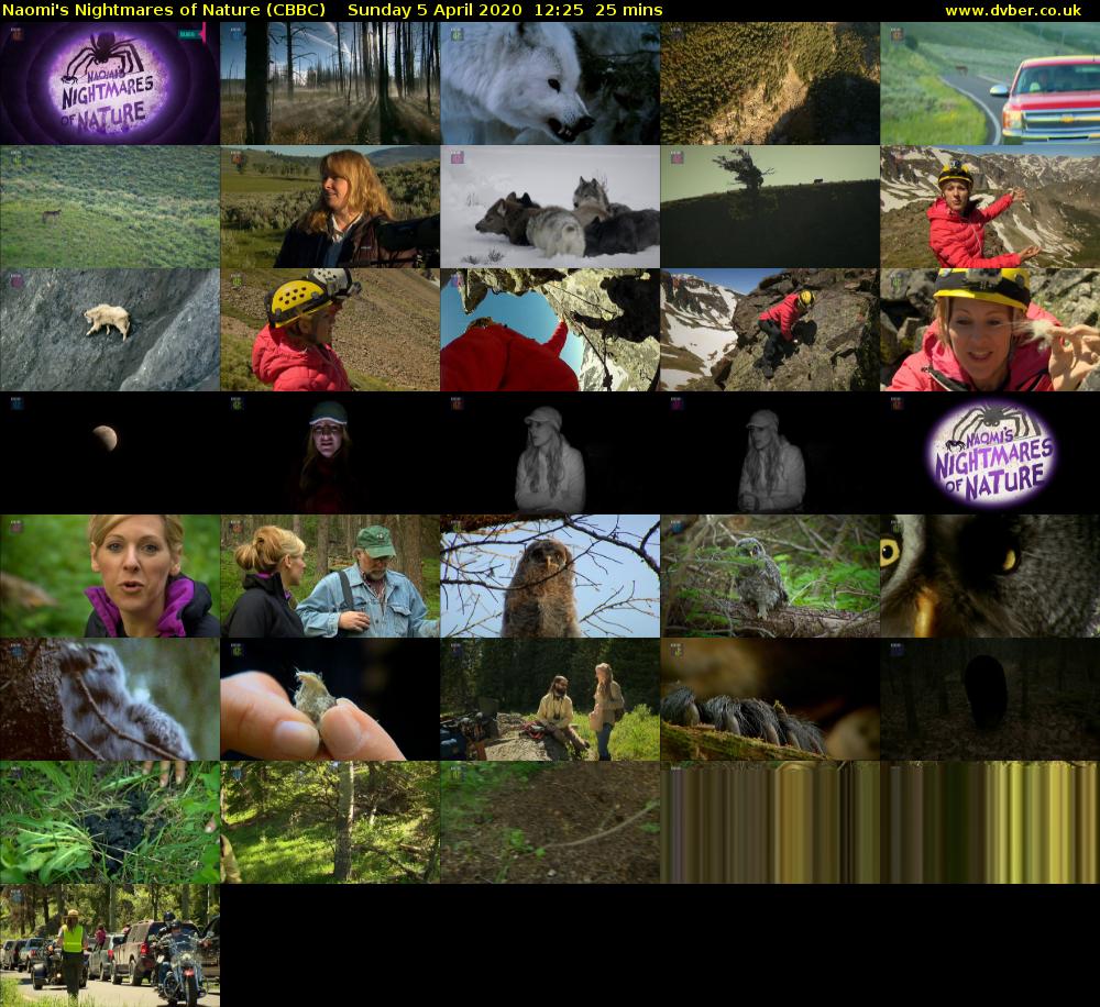 Naomi's Nightmares of Nature (CBBC) Sunday 5 April 2020 12:25 - 12:50