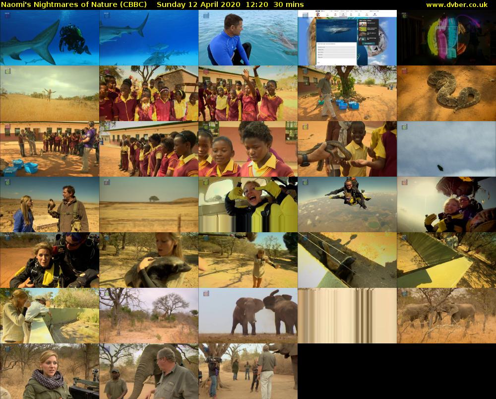 Naomi's Nightmares of Nature (CBBC) Sunday 12 April 2020 12:20 - 12:50