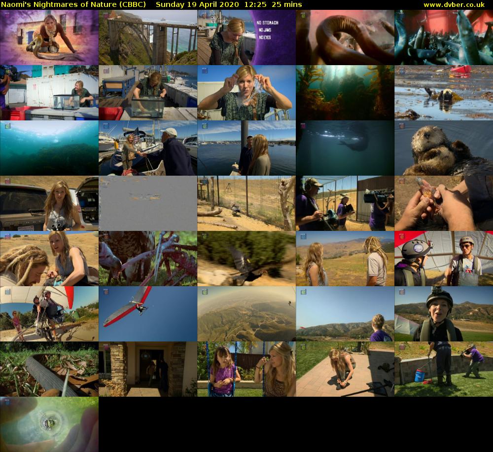 Naomi's Nightmares of Nature (CBBC) Sunday 19 April 2020 12:25 - 12:50