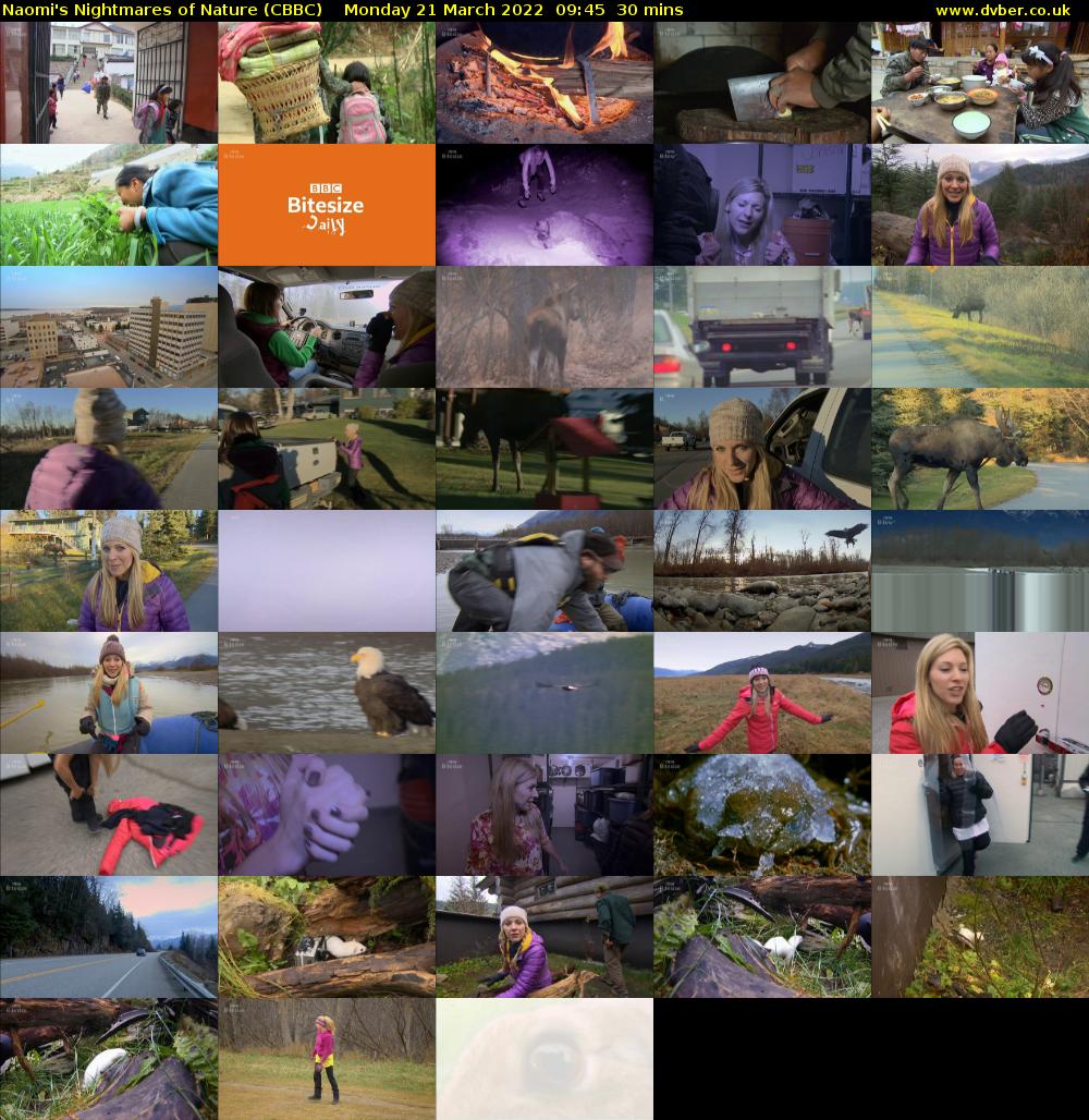 Naomi's Nightmares of Nature (CBBC) Monday 21 March 2022 09:45 - 10:15