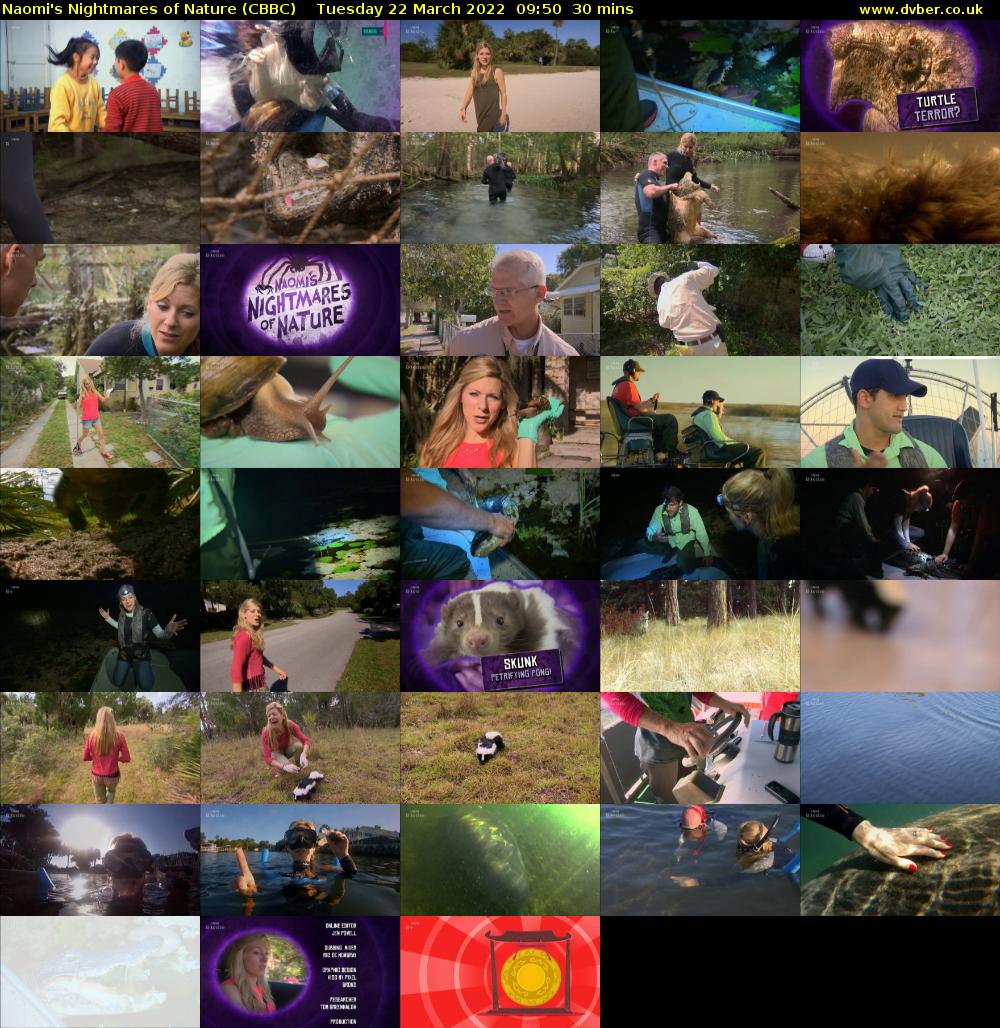 Naomi's Nightmares of Nature (CBBC) Tuesday 22 March 2022 09:50 - 10:20