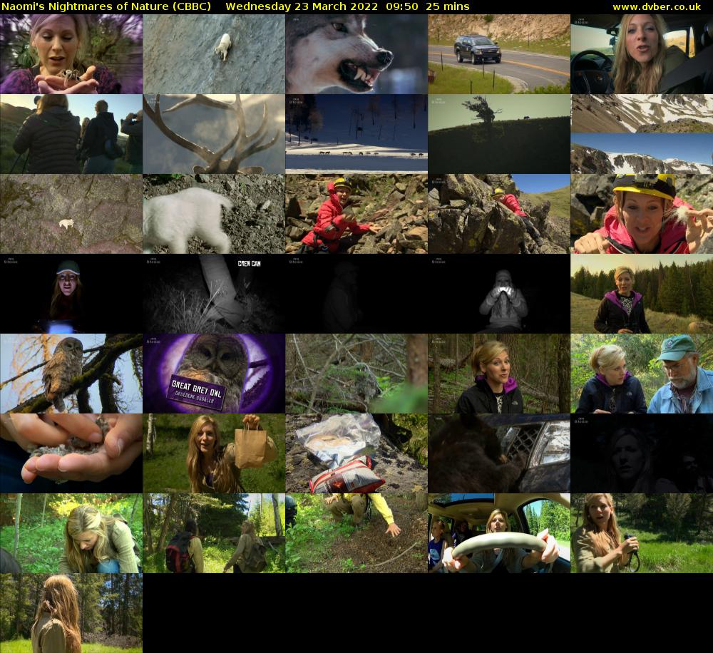 Naomi's Nightmares of Nature (CBBC) Wednesday 23 March 2022 09:50 - 10:15