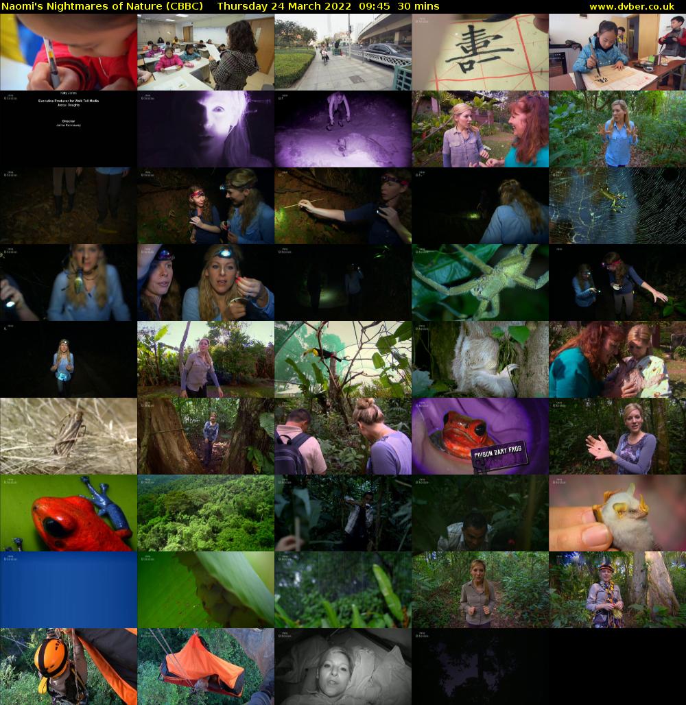 Naomi's Nightmares of Nature (CBBC) Thursday 24 March 2022 09:45 - 10:15