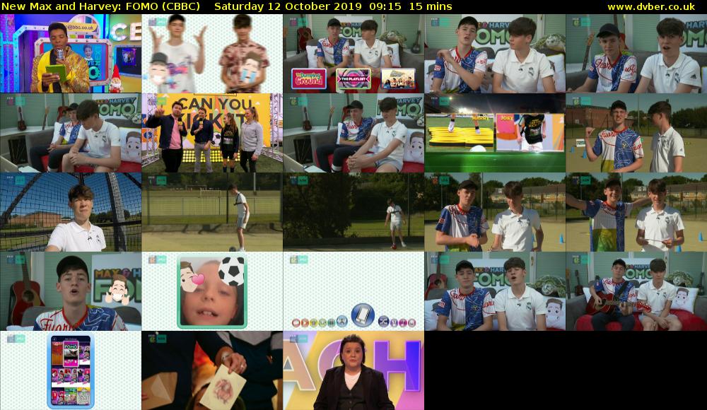 New Max and Harvey: FOMO (CBBC) Saturday 12 October 2019 09:15 - 09:30
