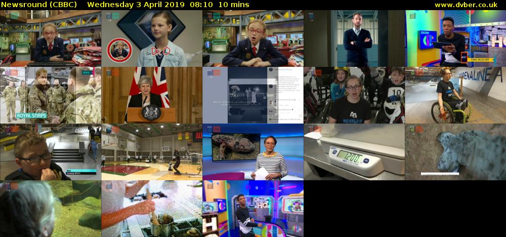 Newsround (CBBC) Wednesday 3 April 2019 08:10 - 08:20