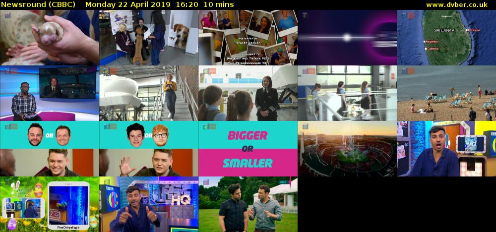 Newsround (CBBC) Monday 22 April 2019 16:20 - 16:30