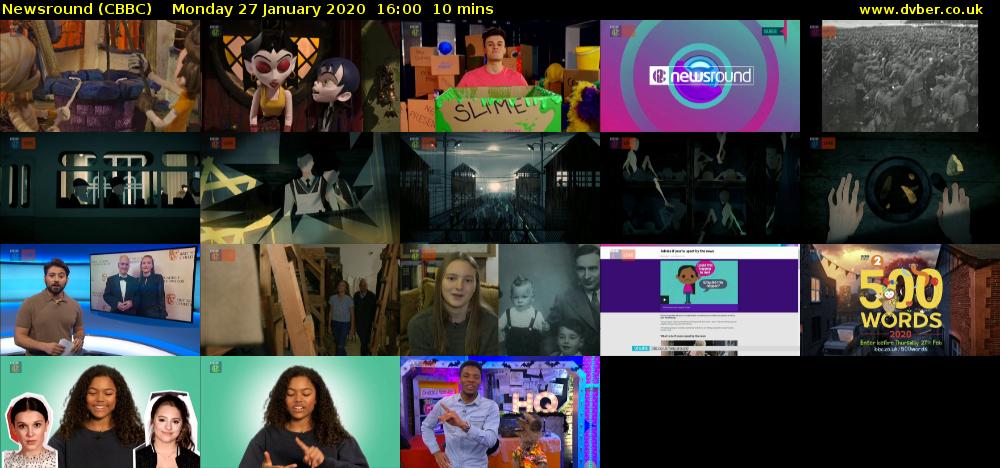 Newsround (CBBC) Monday 27 January 2020 16:00 - 16:10