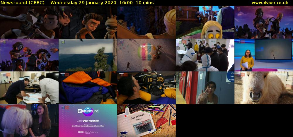 Newsround (CBBC) Wednesday 29 January 2020 16:00 - 16:10