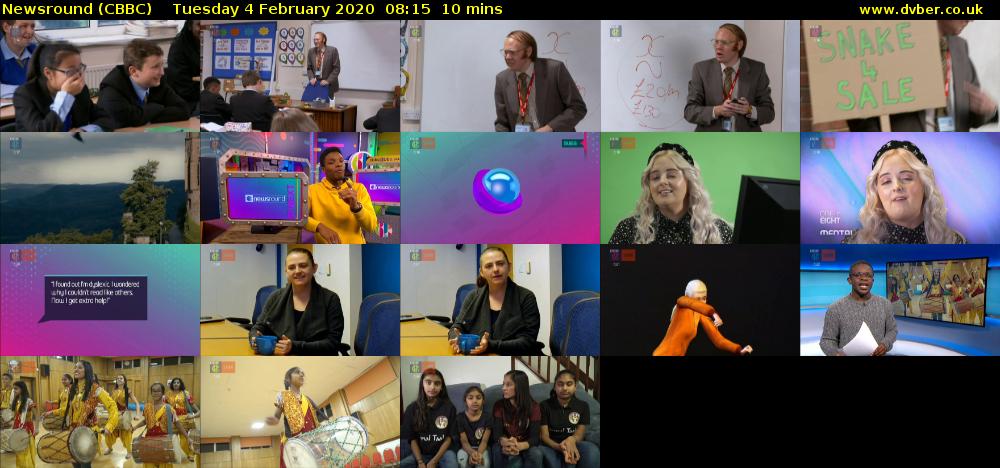 Newsround (CBBC) Tuesday 4 February 2020 08:15 - 08:25
