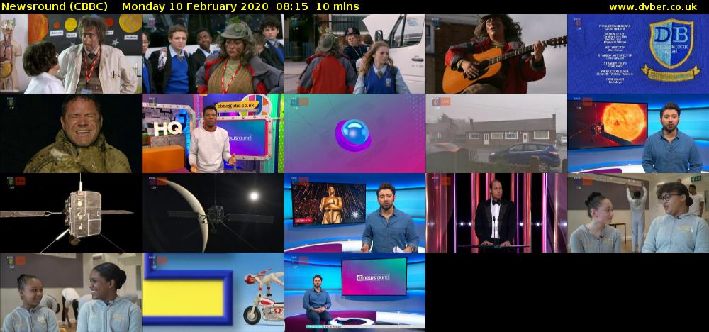 Newsround (CBBC) Monday 10 February 2020 08:15 - 08:25