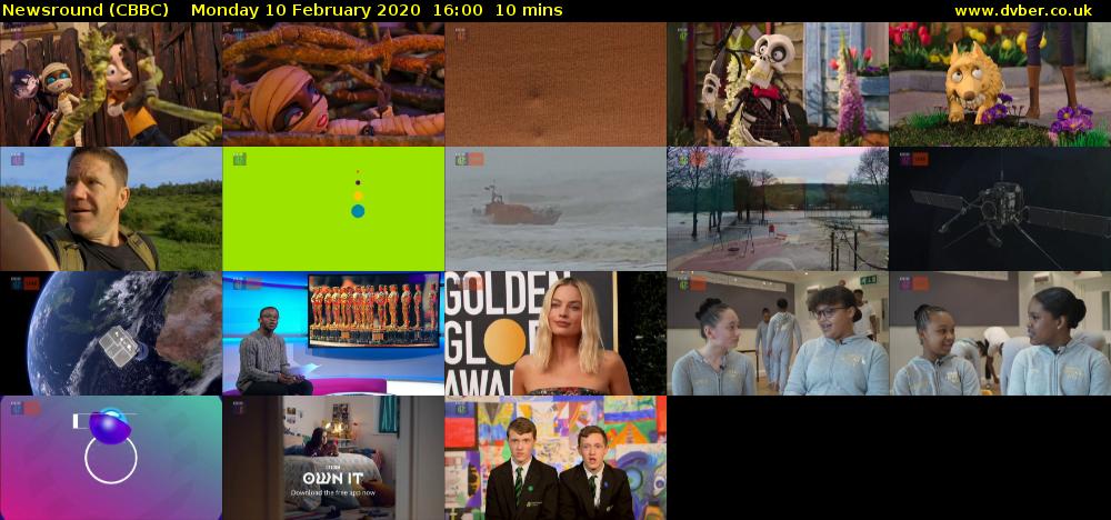 Newsround (CBBC) Monday 10 February 2020 16:00 - 16:10